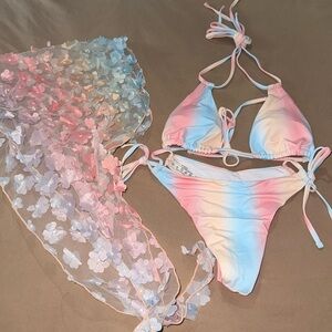Pastel Tie-Dye Bikini Set
